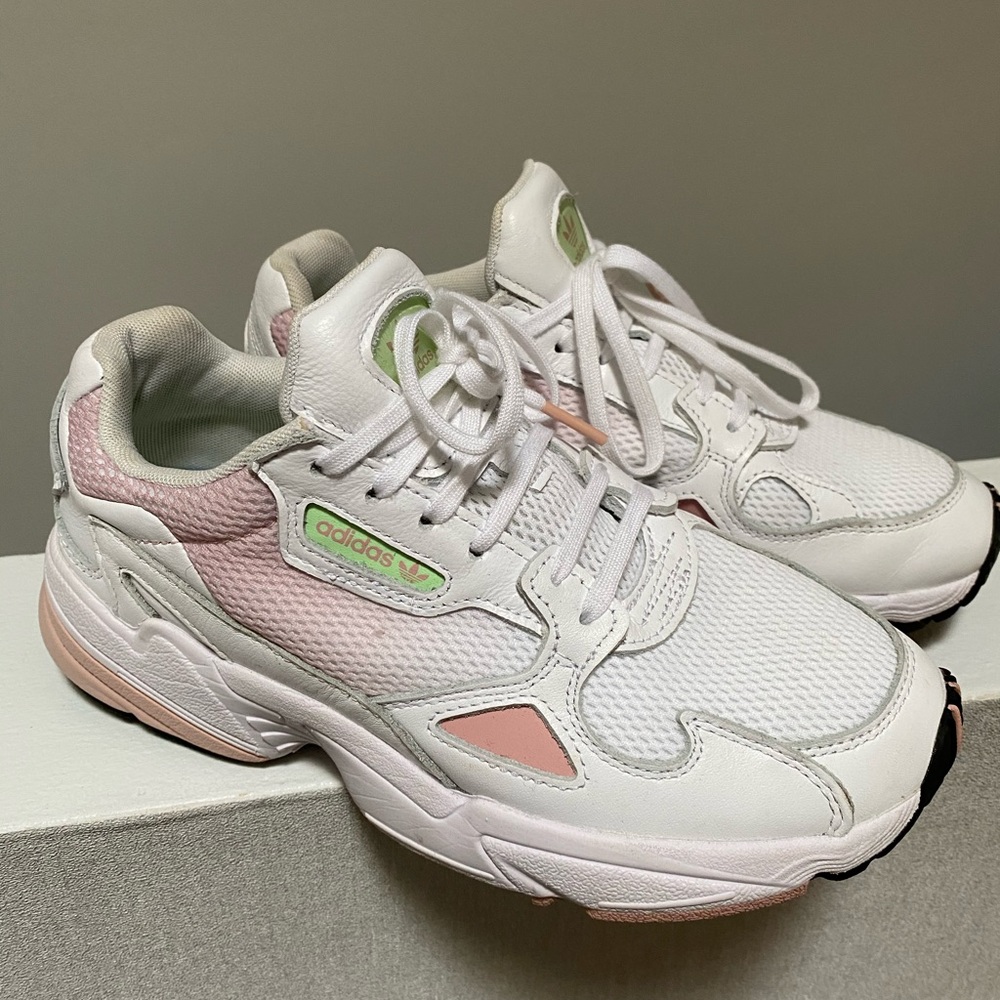 Adidas Falcon Sneakers Pink/White 7.5 (worn once)